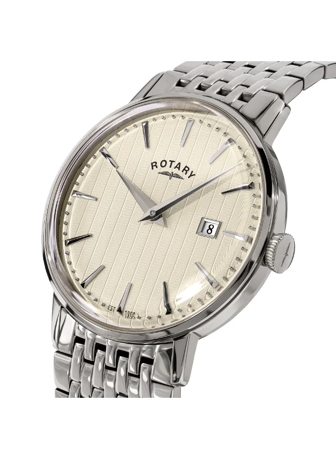 ساعة روتاري للرجال 1895 بسوار من الفولاذ المقاوم للصدأ