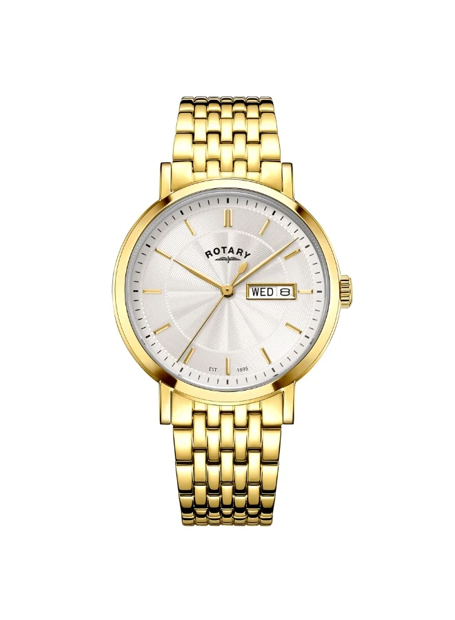 Rotary Men's Heritage Gold Plated Steel Watch White