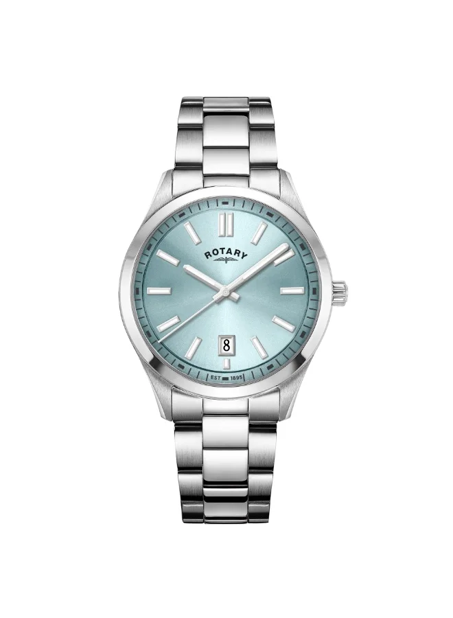 Rotary Men's Heritage Stainless Steel Bracelet Watch Pale Blue