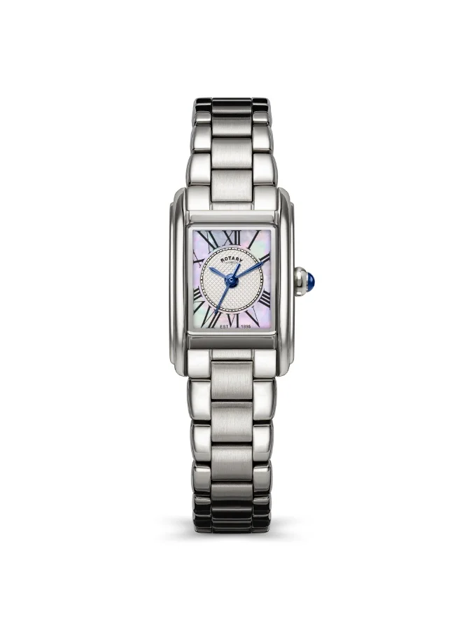 Rotary Ladies Heritage Astoria Rectangular Stainless Steel Bracelet Watch Mother Of Pearl