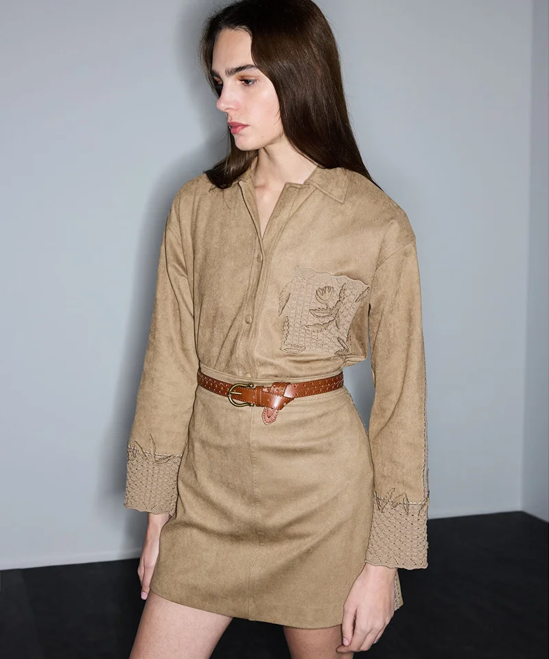 Suede-Effect Skirt