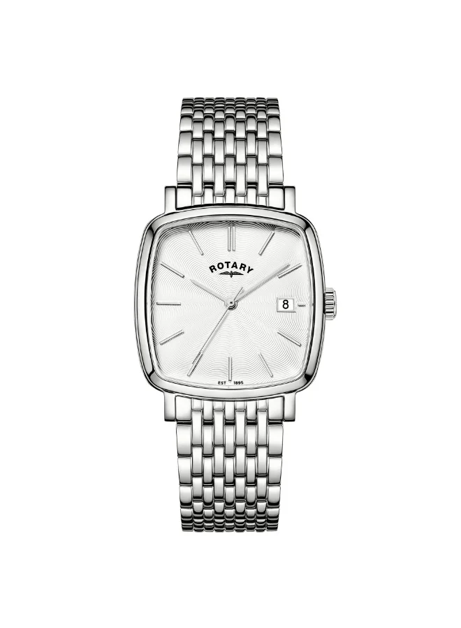 Rotary Men Heritage Astoria Square Bracelet Watch Stainless Steel