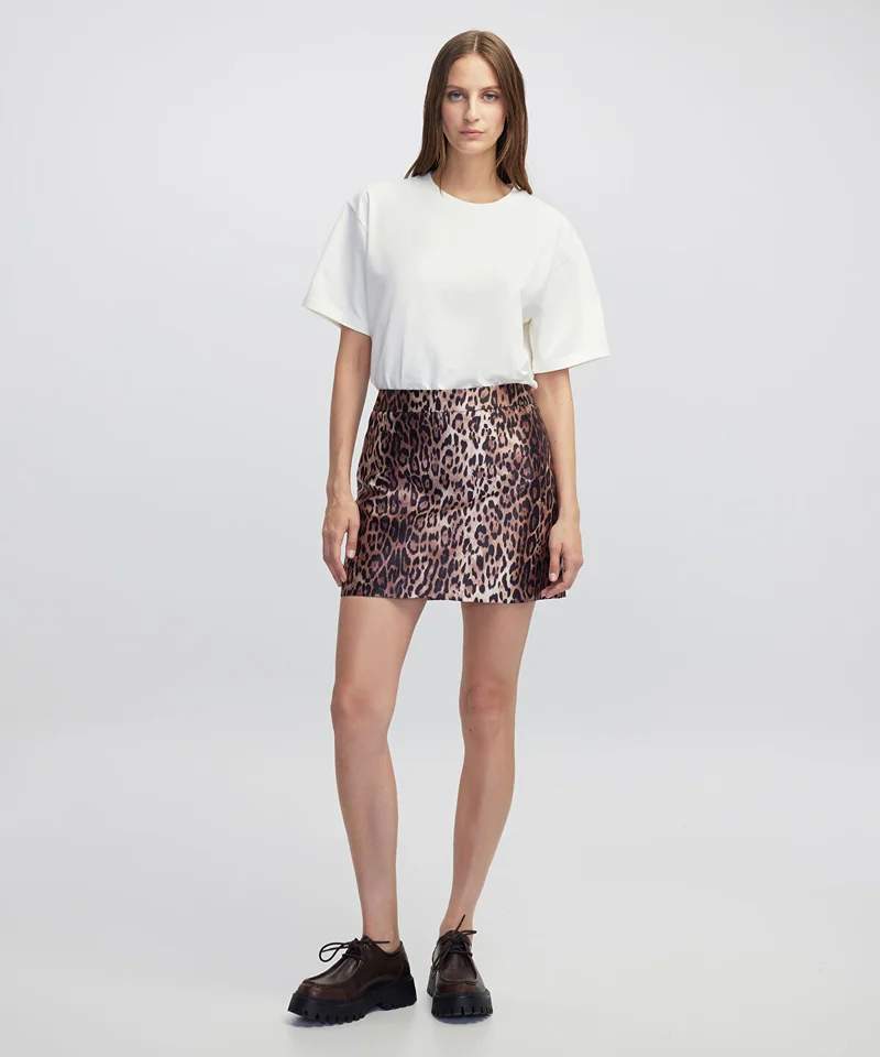 Leopard Print Mini Skirt