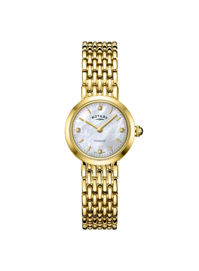 Rotary Ladies Heritage Diamond Mother Of Pearl Watch, Gold