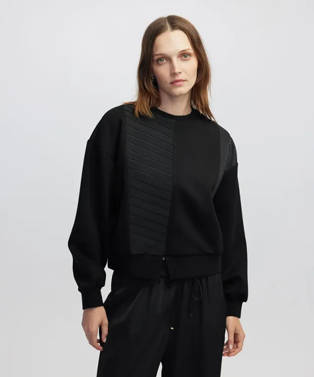 Contrast Textured Sweatshirt