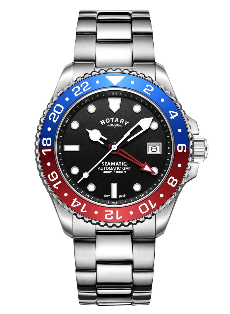 Rotary Seamatic GMT Men's Watch, Black
