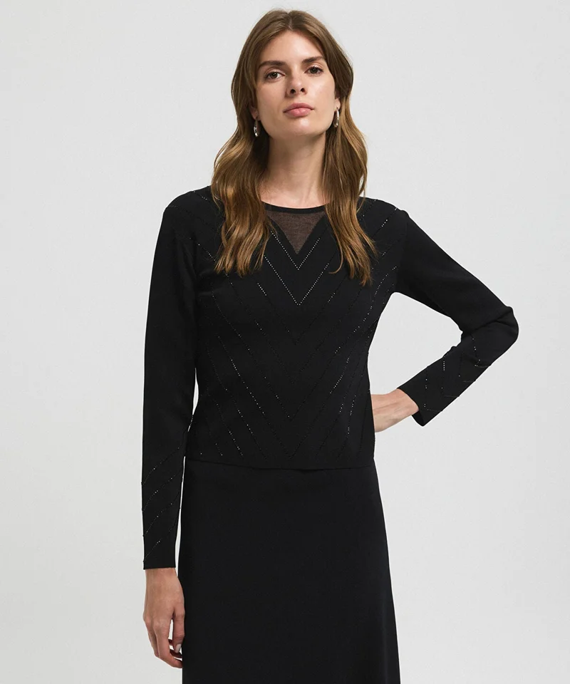 Rhinestone Knit Top