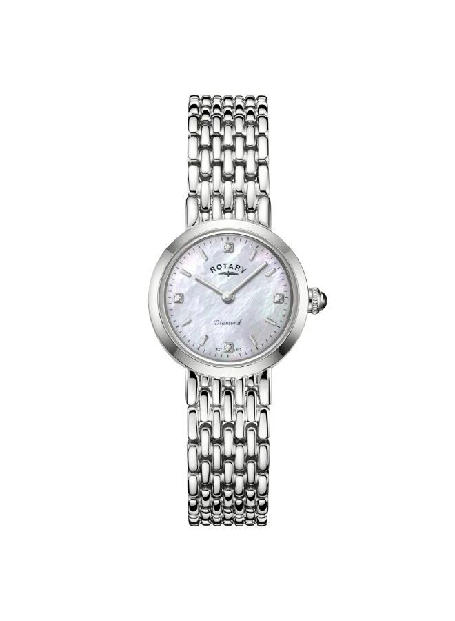 Rotary Ladies Heritage Diamond Mother Of Pearl Stainless Steel Watch Silver