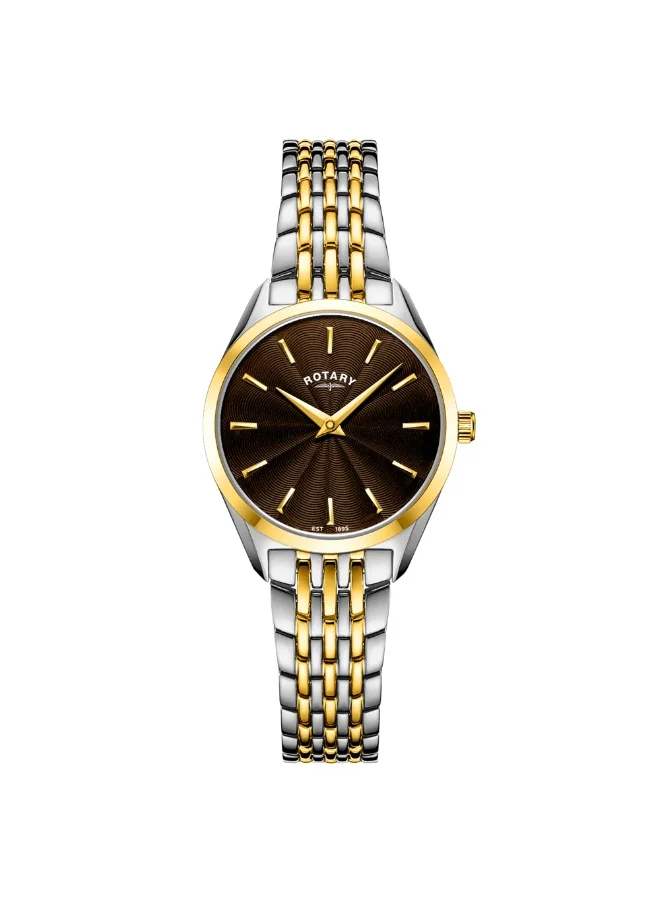 Rotary Ladie's Ultra Slim Stainless Steel Bracelet Watch, Silver Gold