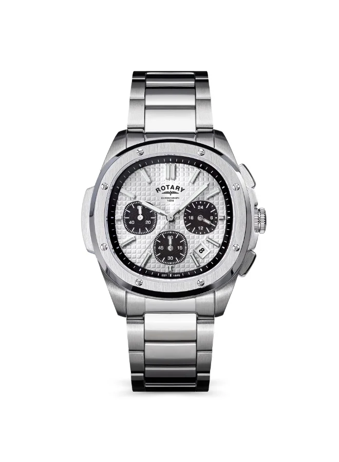 Rotary Mens Apex 100 Chronograph Watch Silver