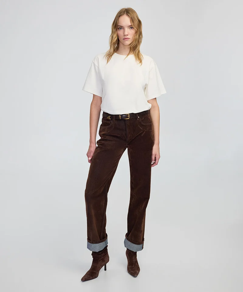 Flocked Wide-Leg Jeans
