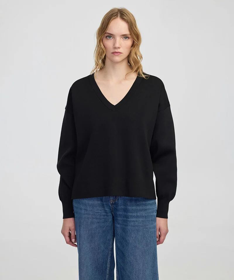V-Neck Knit Sweater