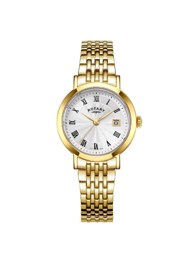 Rotary Ladies Heritage Gold Plated Stainless Steel Bracelet Watch Gold