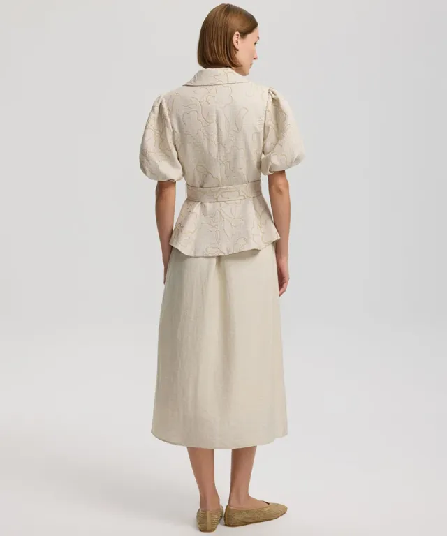Embroidered Puff Sleeve Jacket – image 4