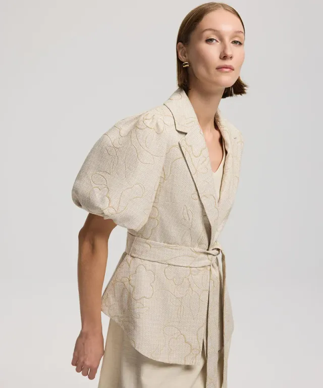 Embroidered Puff Sleeve Jacket – image 5