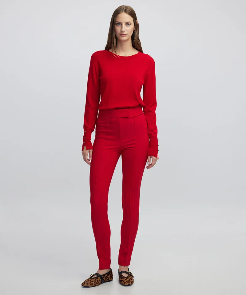High-Rise Skinny Trousers