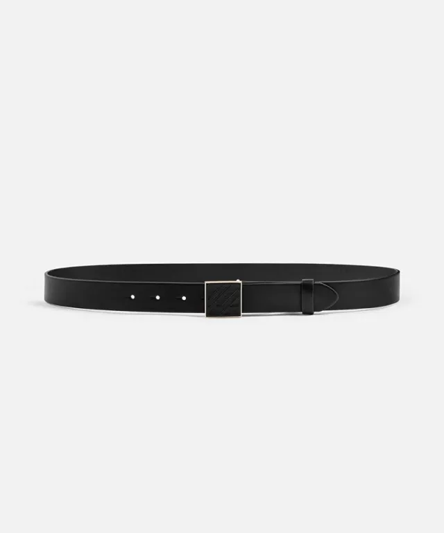 Monogram Buckle Leather-Effect Belt
