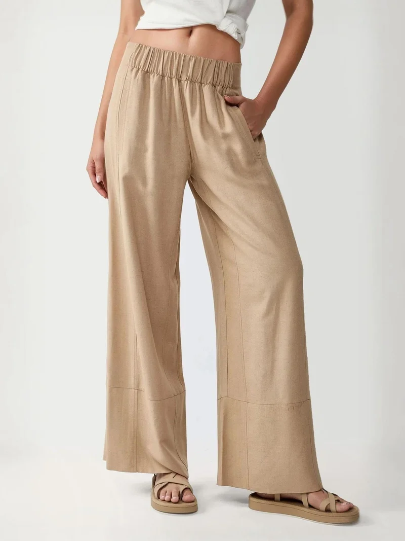 Wide Leg Elastic Waist Pants