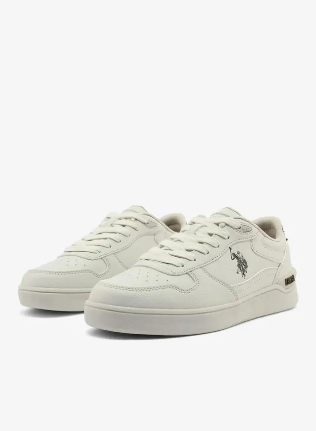 U.S. Polo Assn. Women's SHARK GLB 6FX Casual Lace-Up Sneakers Beige – image 4