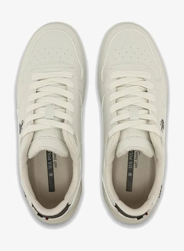 U.S. Polo Assn. Women's SHARK GLB 6FX Casual Lace-Up Sneakers Beige – image 6