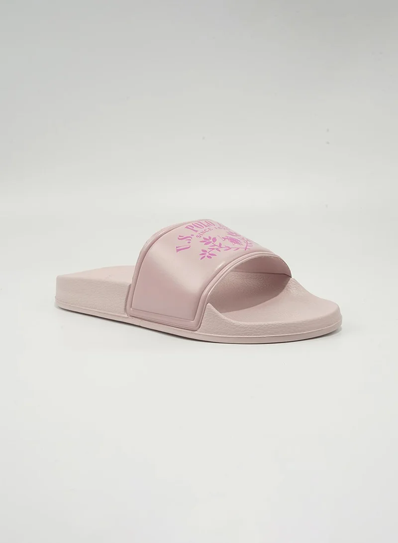 U.S. Polo Assn. Women's Slip-On Slide Sandals Powder