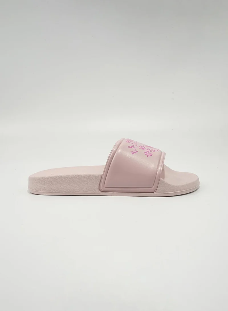 صندل U.S. Polo Assn. نسائي سهل الارتداء بتصميم سلايد بلون باودر