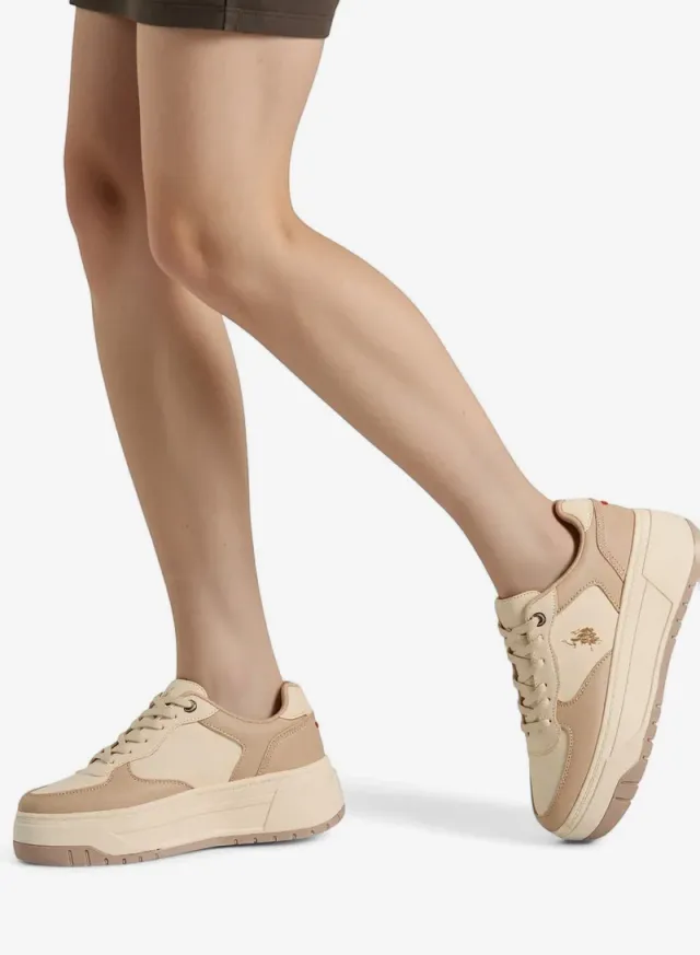 Women's Chunky Low-Top Sneakers Beige – image 7
