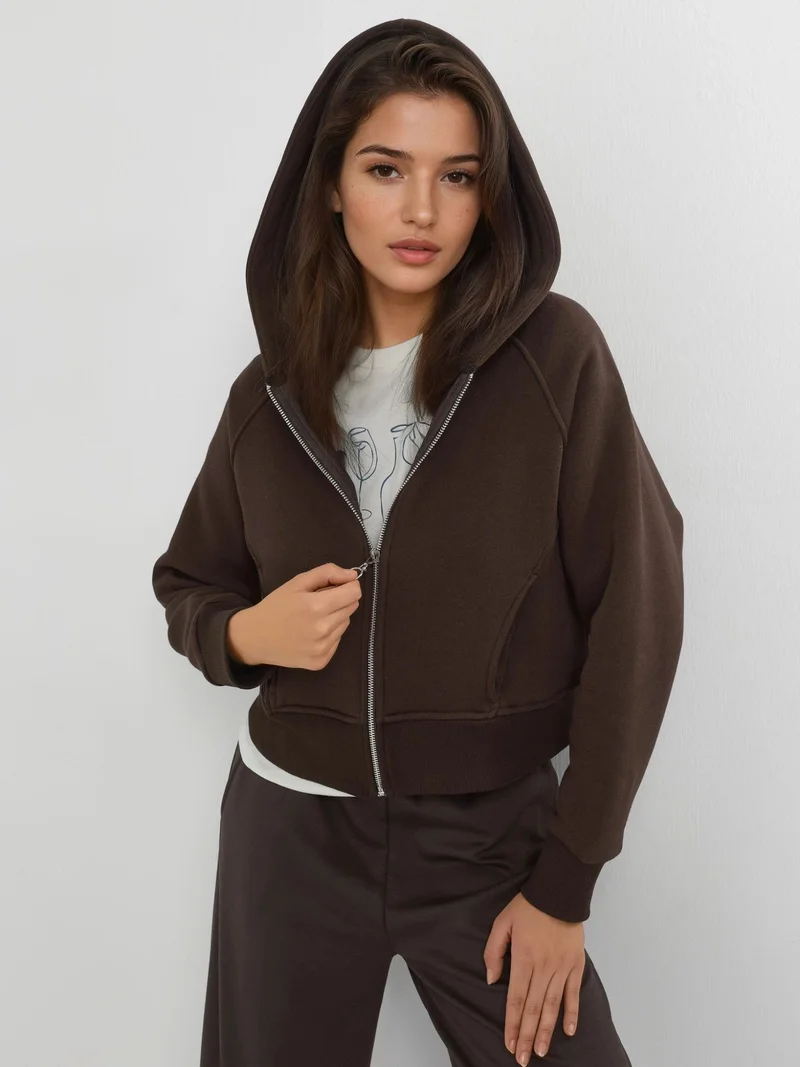 Relaxed Fit Zip Hoodie