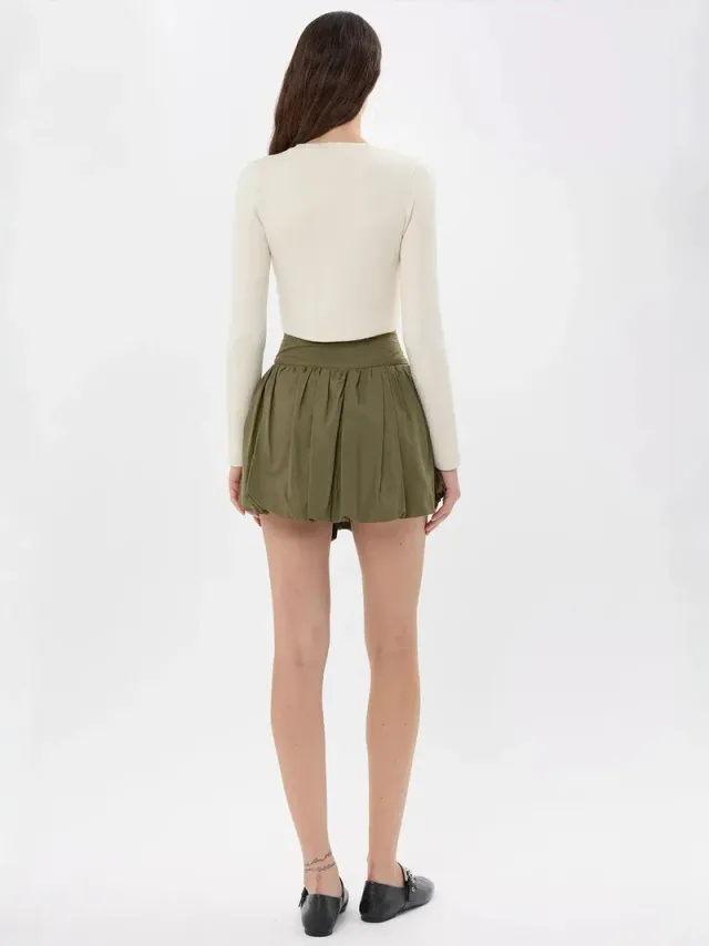 Mini Balloon Skirt with Attached Shorts – image 5
