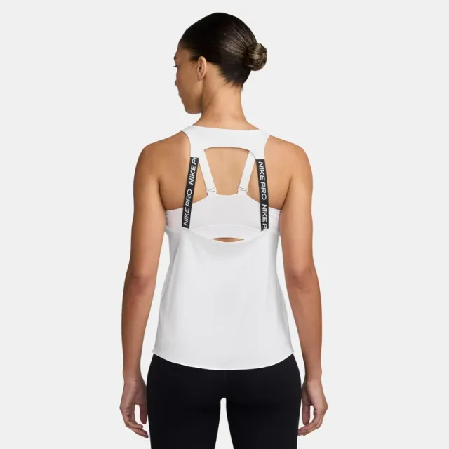 Women's White Scoop Neck Open Back Training Tank Top – image 2
