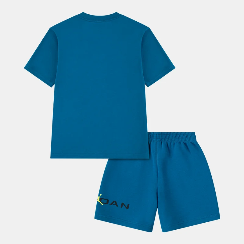 طقم تيشرت وشورت فليس مطاطي للأطفال