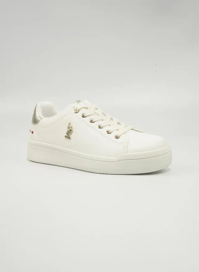 White Low-Top Lace-Up Casual Sneakers for Women – image 2