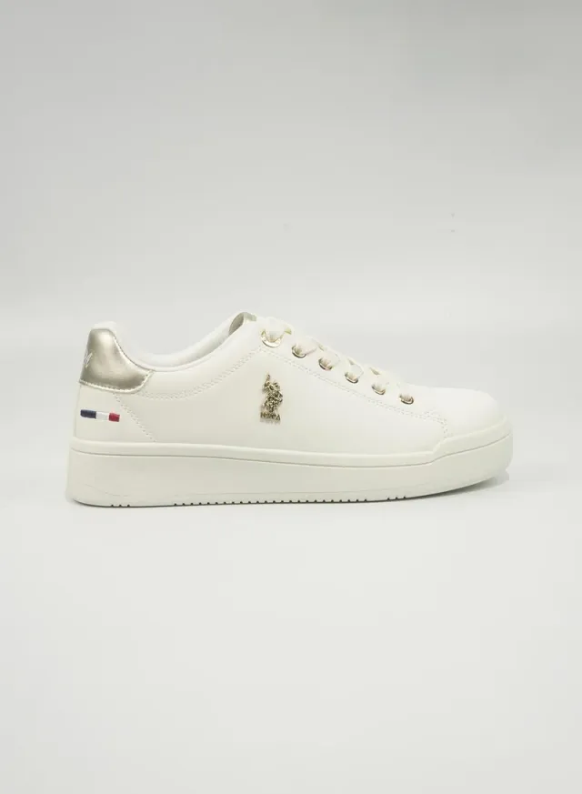 White Low-Top Lace-Up Casual Sneakers for Women – image 4