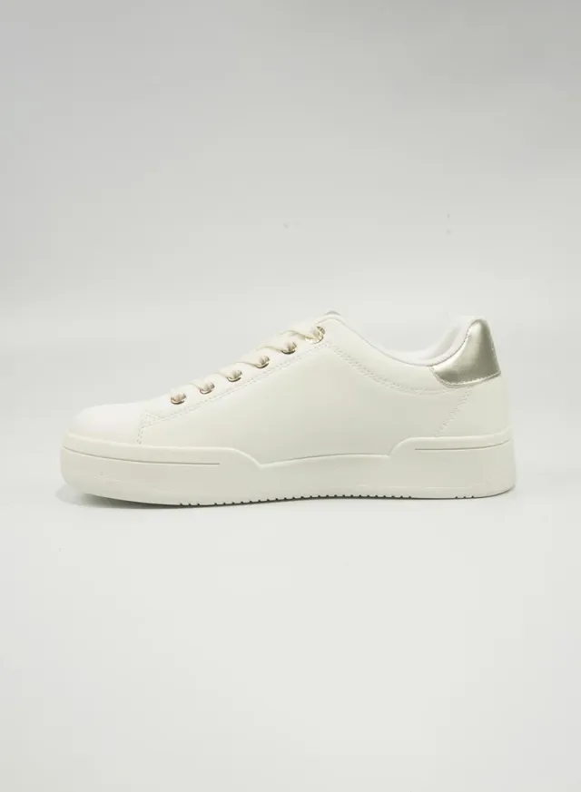 White Low-Top Lace-Up Casual Sneakers for Women – image 5