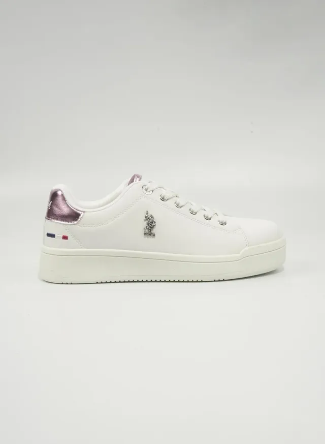 White Low-Top Lace-Up Casual Sneakers for Women – image 4
