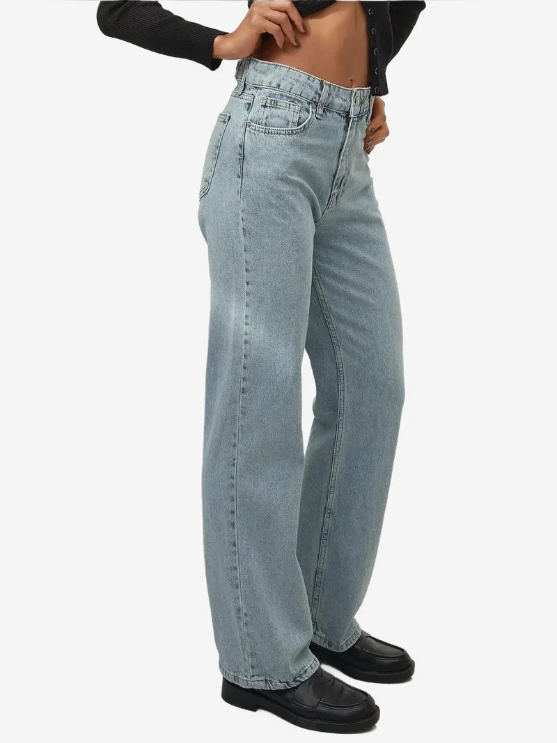 Straight Leg Denim Jeans