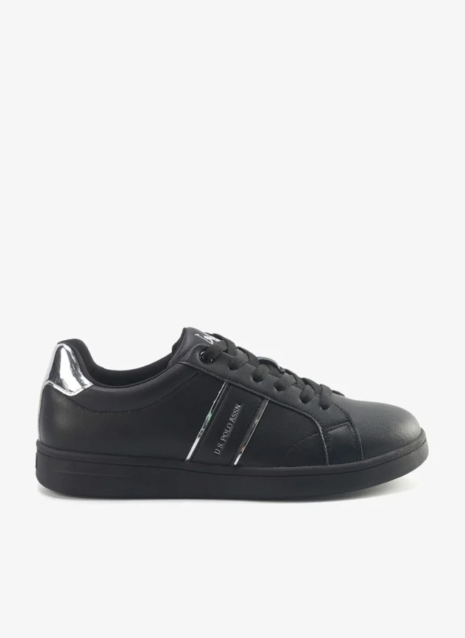 Women's Sneakers with Metallic Accents Black