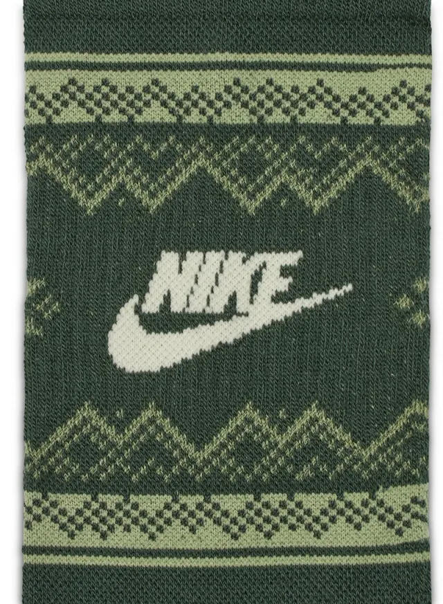 جوارب كرو Nike Everyday Essentials Fair Isle - أخضر عتيق أخضر زيتي – صورة 4