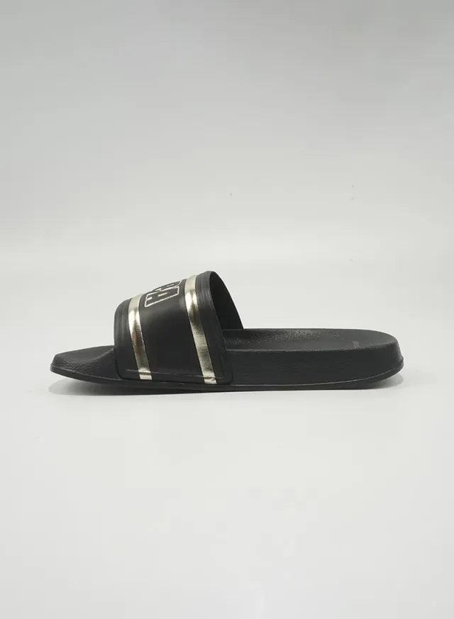 Women's Powder PU Slide Sandals - Flat Heel, Slip-On, Open Back – image 3
