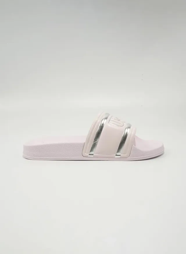 Women's Powder PU Slide Sandals - Flat Heel, Slip-On, Open Back – image 2