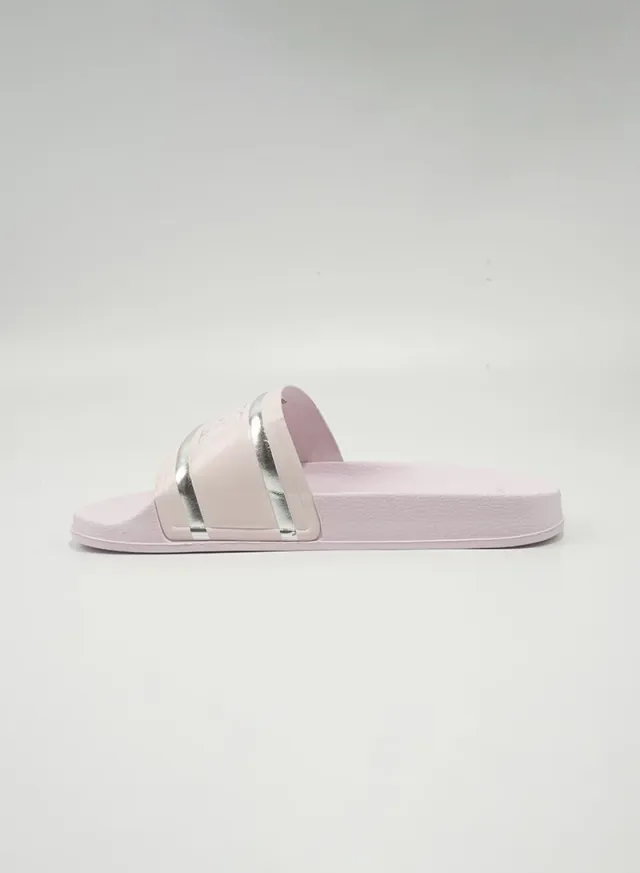 Women's Powder PU Slide Sandals - Flat Heel, Slip-On, Open Back – image 3