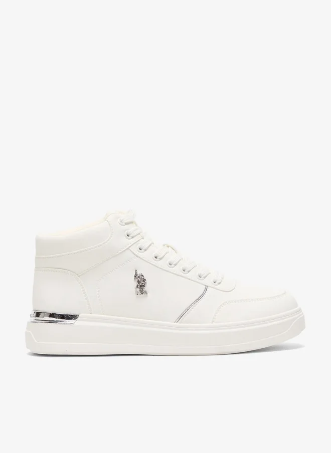 Women's Golden Accent High-Top Sneakers, White