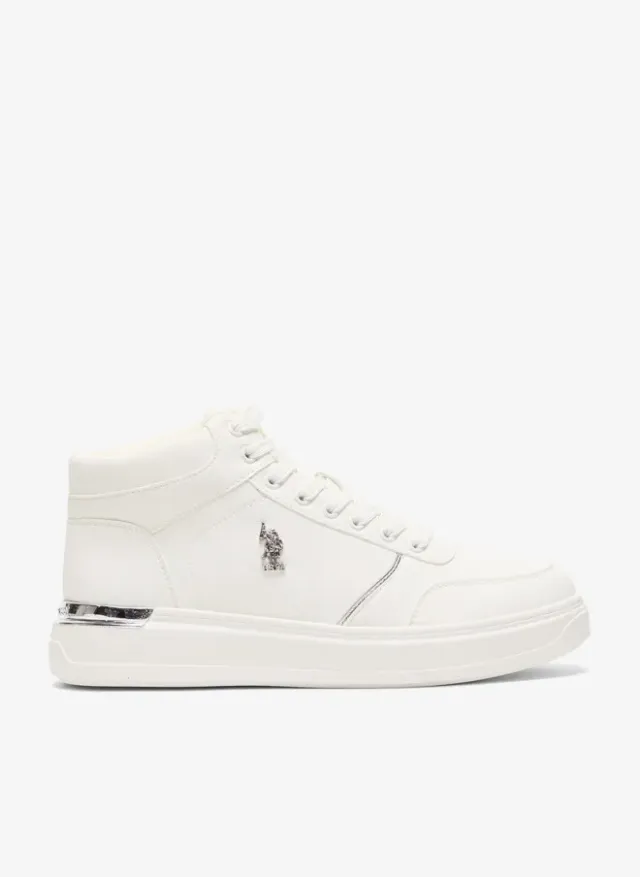 Women's Golden Accent High-Top Sneakers, White