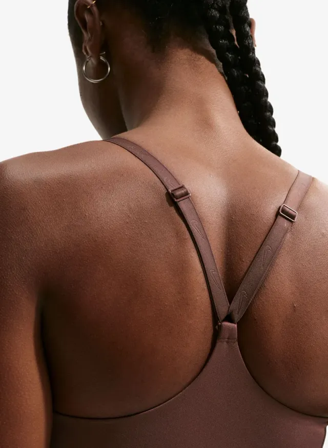 Nike Dri-Fit Indy Glossy Training Bra - Light Chocolate – image 4
