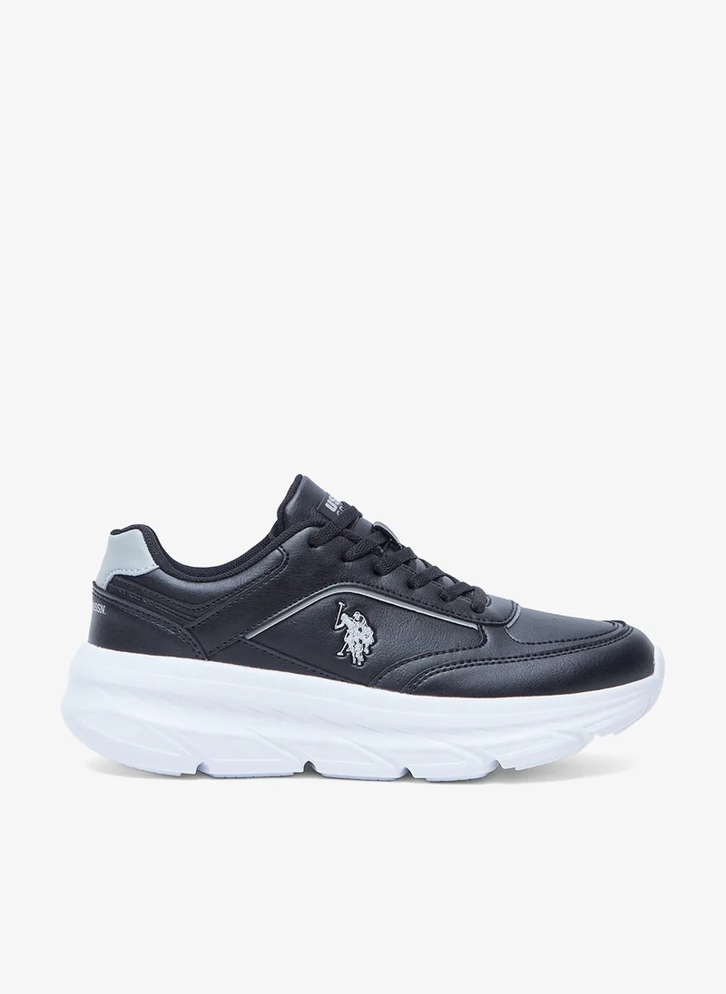 Women's Lightweight Lace-Up Low-Top Sneakers Black