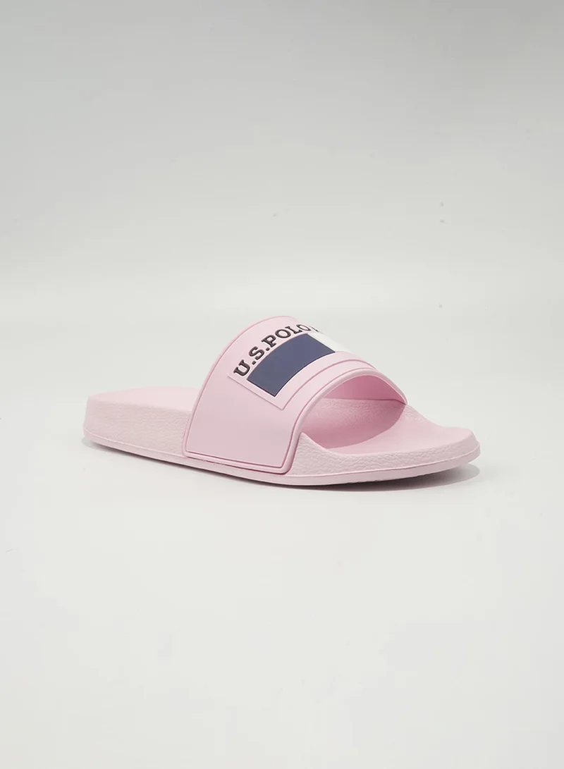 U.S. Polo Assn. Nico Women's Slip-On Slide Sandals Powder