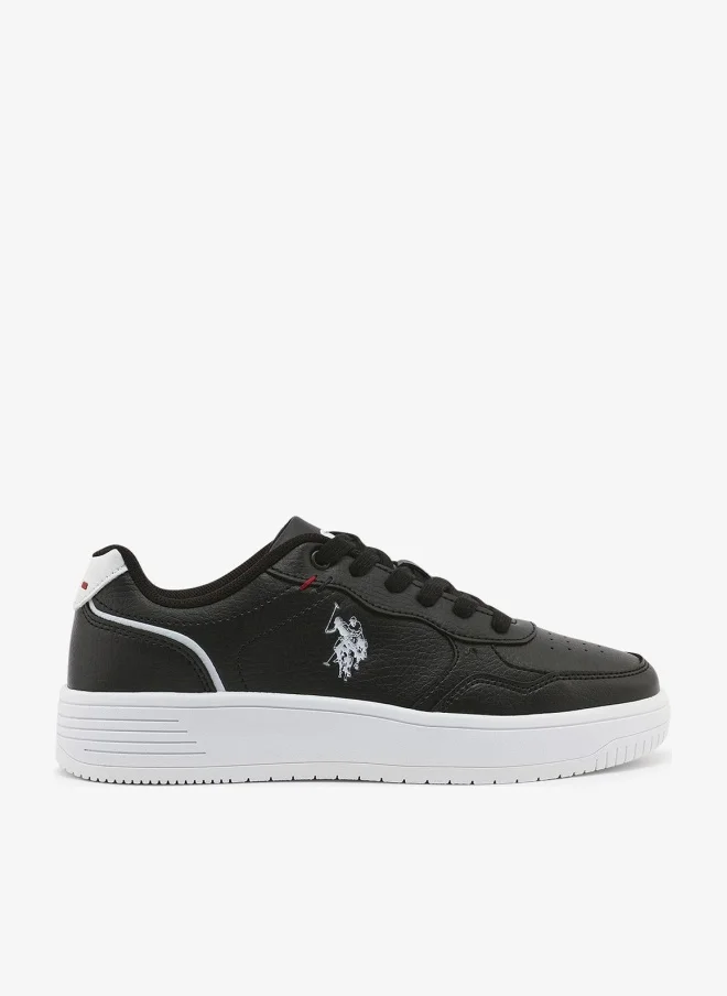 Women's Lace-Up Low-Top Sneakers Black