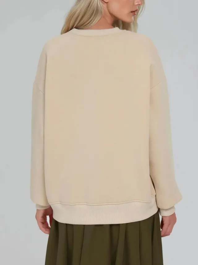 Embroidered Animal Pattern Raised Crewneck Sweatshirt – image 6