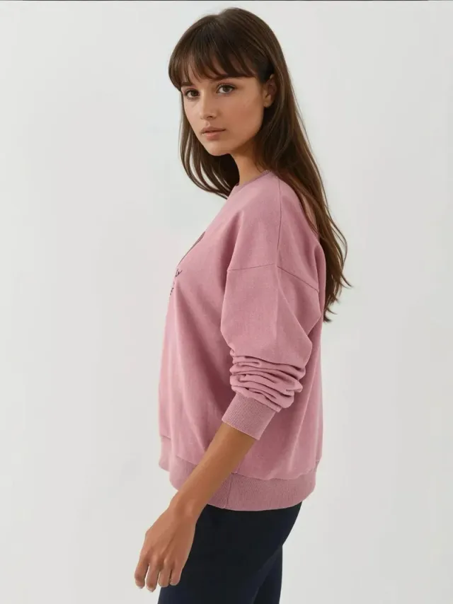 بلوزة قطنية مطبوعة بياقة مستديرة – صورة 5