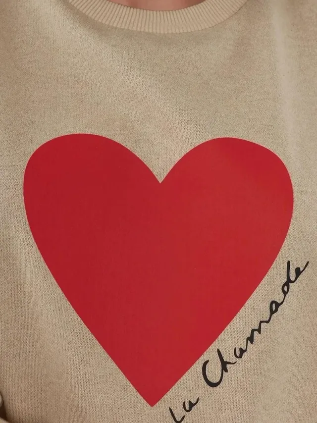 Printed Crew Neck Raised Sweatshirt – image 3